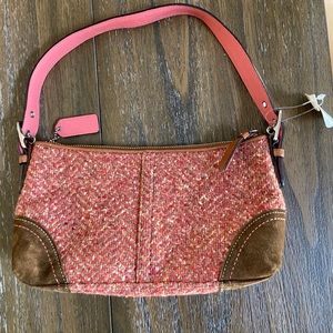 Coach tweed shoulder purse